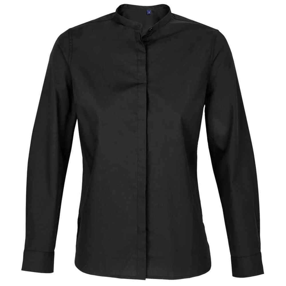 NEOBLU Ladies Bart Mao Collar Long Sleeve Poplin Shirt 3787