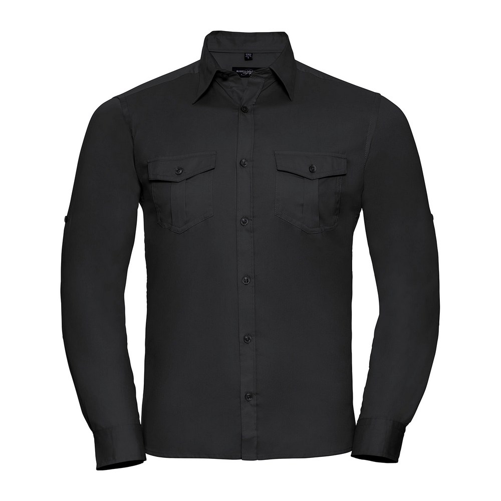 Russell Collection Roll-sleeve shirt long sleeve J918M