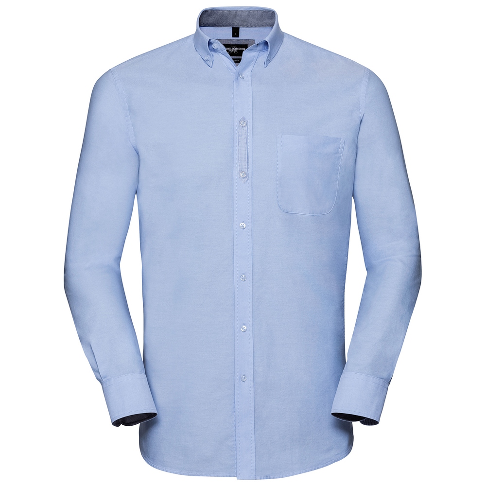 Russell Collection Long sleeve tailored washed Oxford shirt J920M