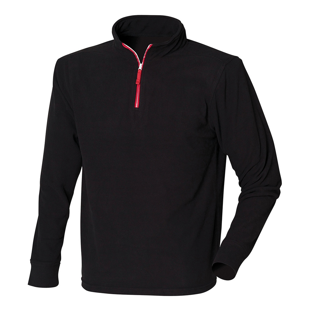 Finden + Hales ¼ zip long sleeve fleece piped LV570