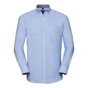 Russell Collection Tailored Long Sleeve Washed Oxford Shirt 920M