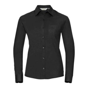Russell Collection Ladies Long Sleeve Easy Care Cotton Poplin Shirt 936F