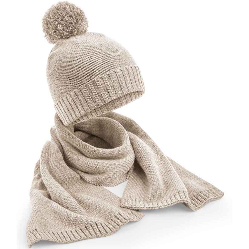Beechfield Knitted Scarf and Beanie Gift Set BB401