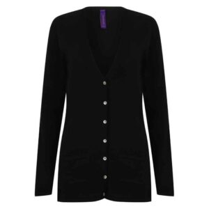 Henbury Ladies Cotton Acrylic V Neck Cardigan H723