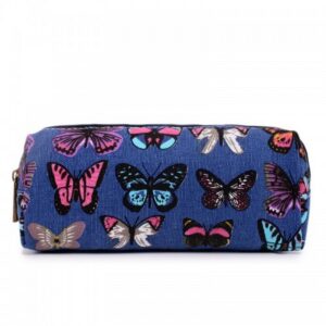 Miss Lulu Canvas Pencil Case Butterfly Navy PC-B NY